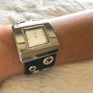GUESS Crystal Leather Ladies Watch